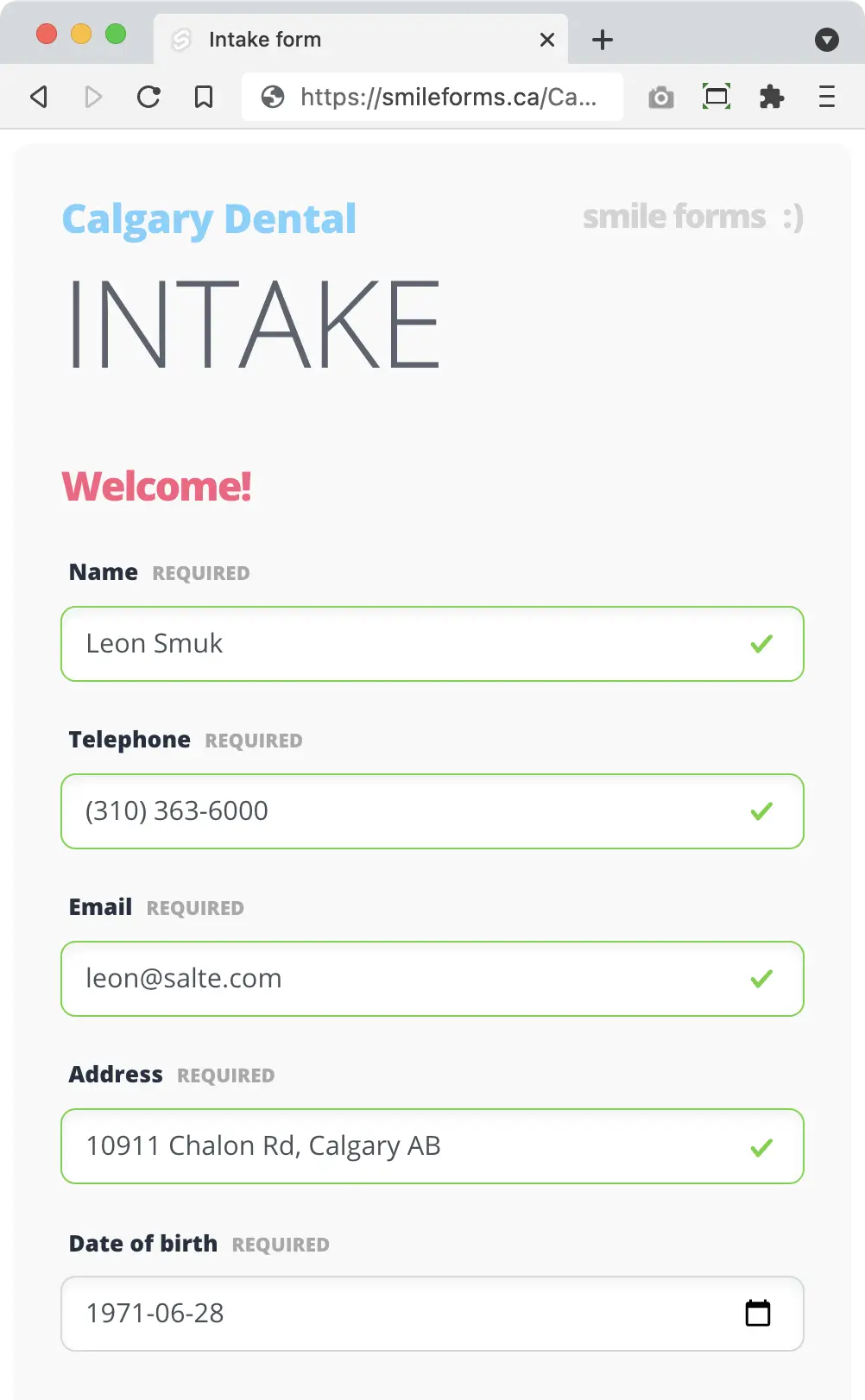Smile Forms Screenshot: Smile Forms are beautifully-designed and easy-to-use on any device, including phones and tablets.